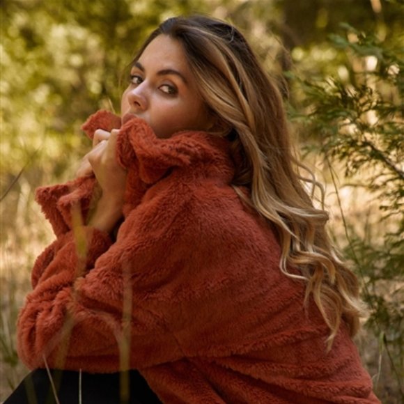 ASOS Jackets & Blazers - LAST ONE! ASOS Burnt Orange Teddy Bear Oversized Faux Fur Lapel Coat